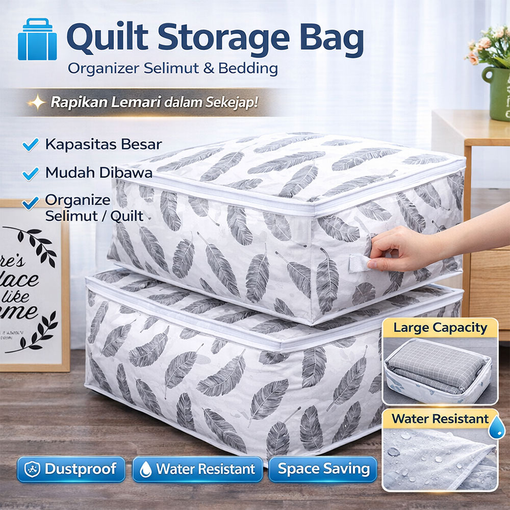QuiltBag Tas Penyimpanan Bed Cover Selimut Storage Bag Organizer 1 PCS - MT6 Gambar produk QuiltBag Tas Penyimpanan Bed Cover Selimut Storage Bag Organizer 1 PCS - MT6