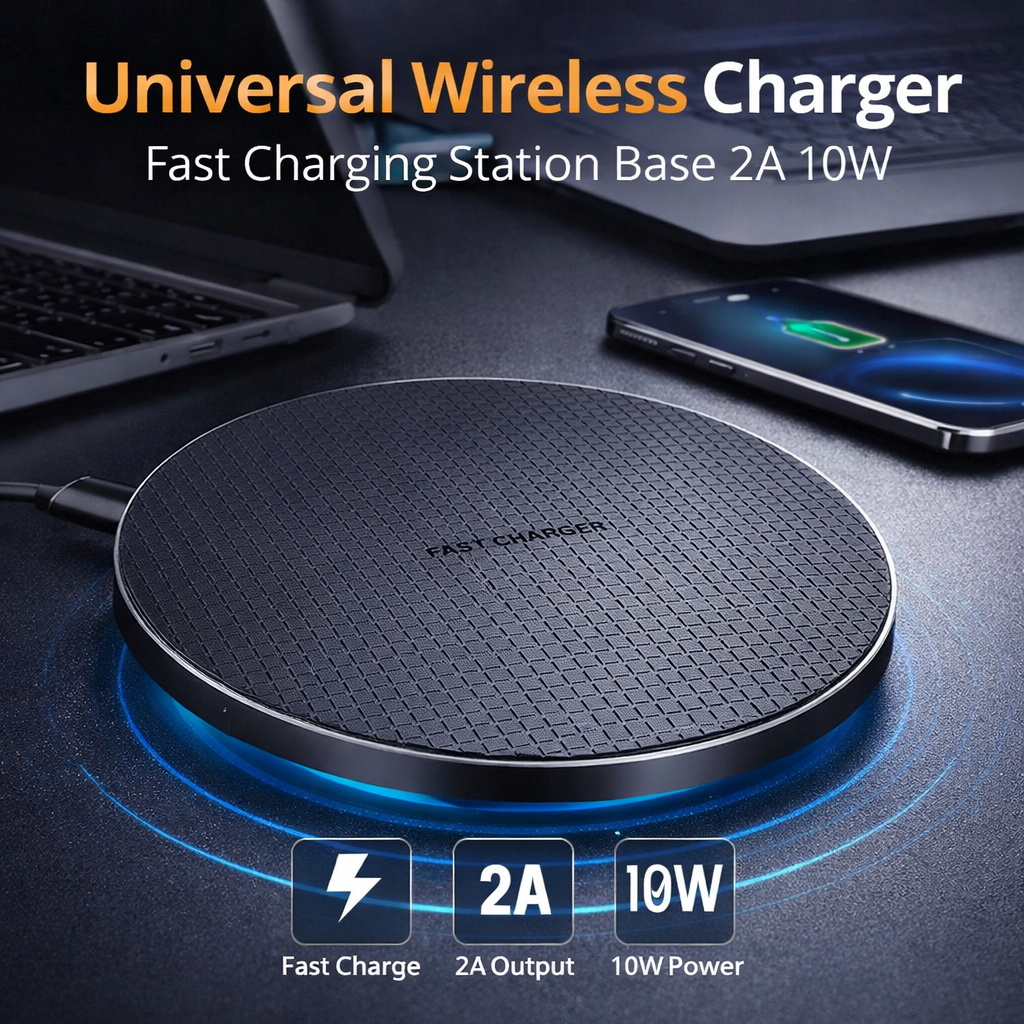 Centechia Universal Wireless Charger Fast Charging Station Base 2A 10W - K8 Gambar produk Centechia Universal Wireless Charger Fast Charging Station Base 2A 10W - K8