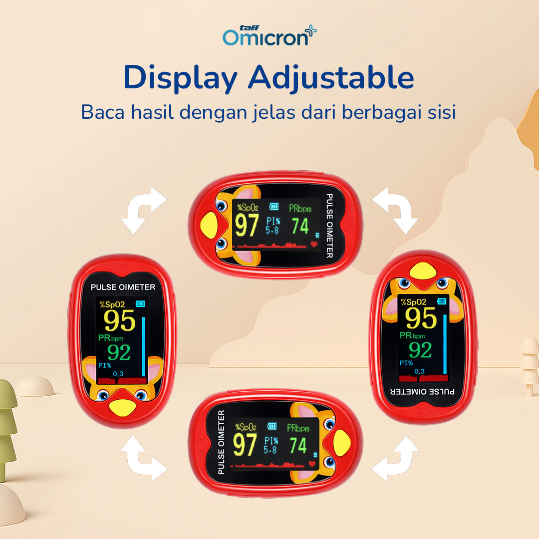 TaffOmicron Fingertip Pulse Oximeter Alat Ukur Saturasi Oksigen Darah - A6 Gambar produk TaffOmicron Fingertip Pulse Oximeter Alat Ukur Saturasi Oksigen Darah - A6