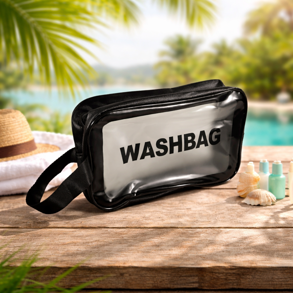 Gambar produk WASHBAG Tas Kosmetik Alat Make Up Portable Pouch Korean PVC Size M - B411