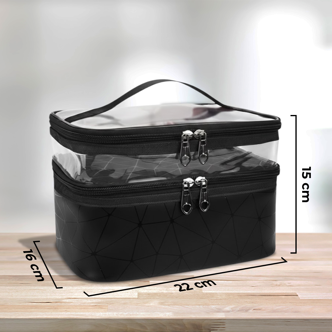 QEHIIE Tas Kosmetik Make Up Travel Wanita Vinyl - Q686 Gambar produk QEHIIE Tas Kosmetik Make Up Travel Wanita Vinyl - Q686