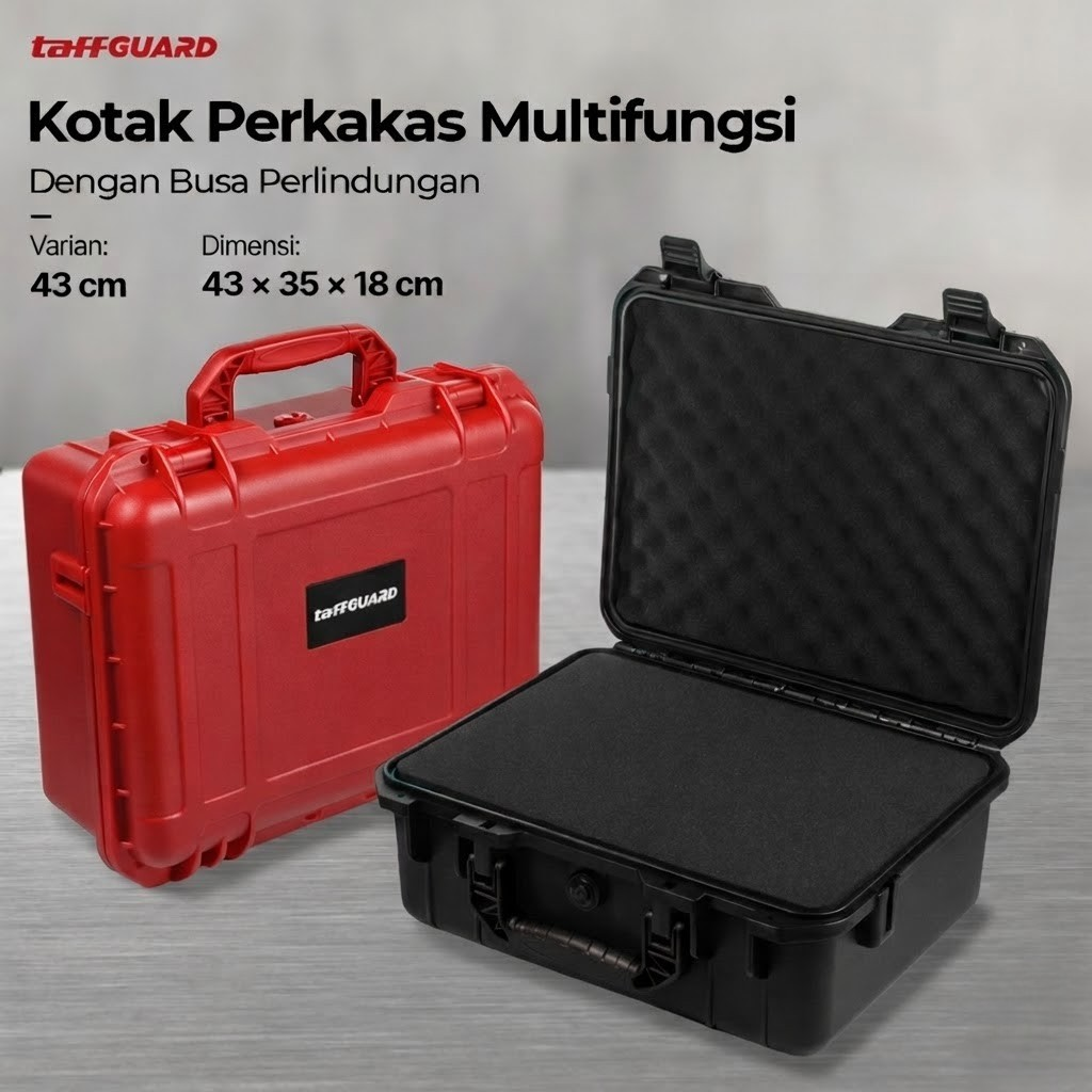 TaffGUARD Kotak Perkakas Multifungsi Storage Tool Box with Sponge 43cm - TH5 Gambar produk TaffGUARD Kotak Perkakas Multifungsi Storage Tool Box with Sponge 43cm - TH5