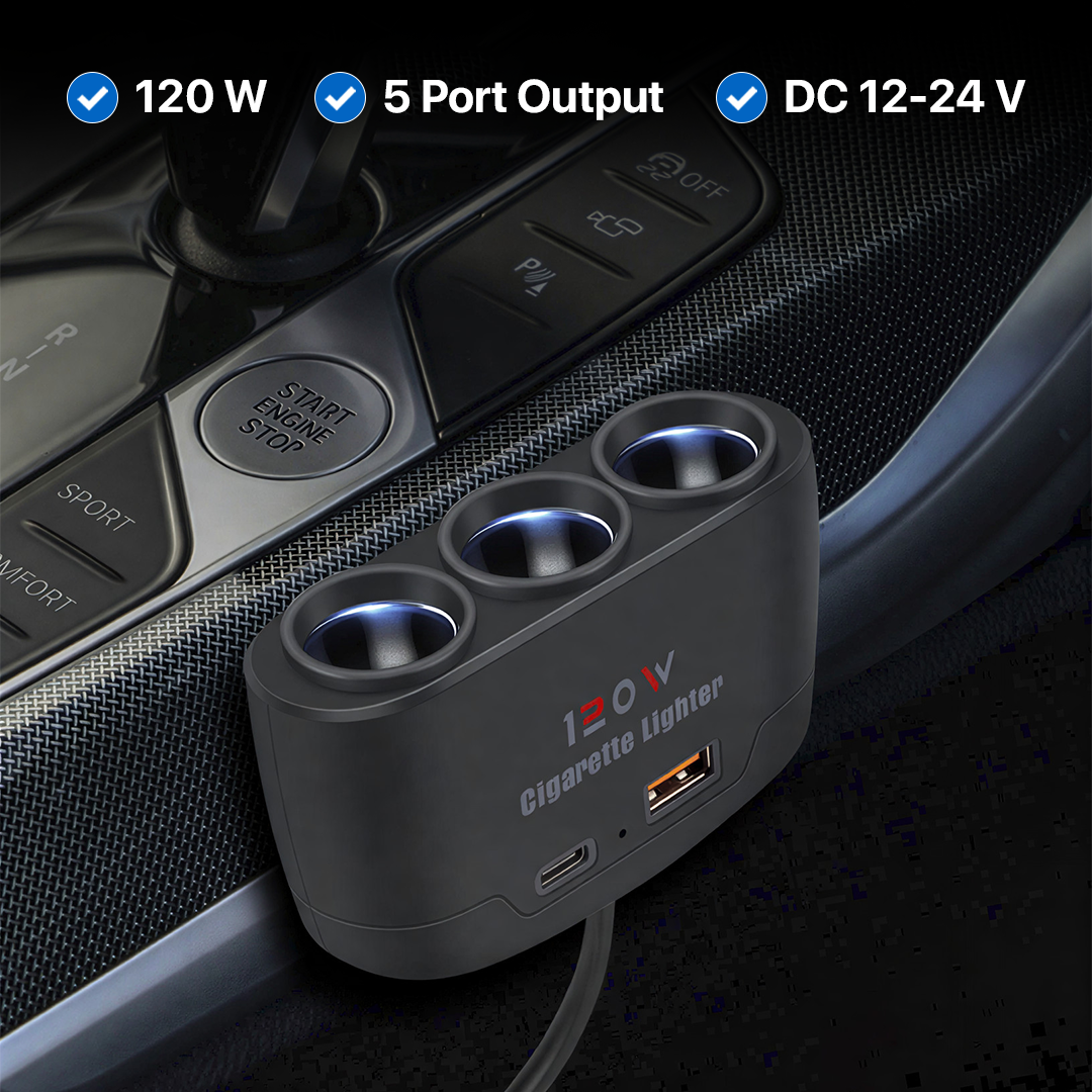 Gambar produk Kebidumei Car Charger Mobil Fast Charging Cigarette USB C 2.4A 120W - D-24