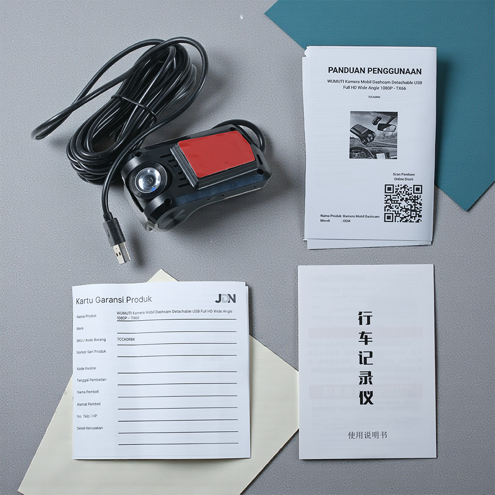WUMUTI Dashcam Mobil Detachable USB Full HD Wide Angle 1080p - TX66 Gambar produk WUMUTI Dashcam Mobil Detachable USB Full HD Wide Angle 1080p - TX66