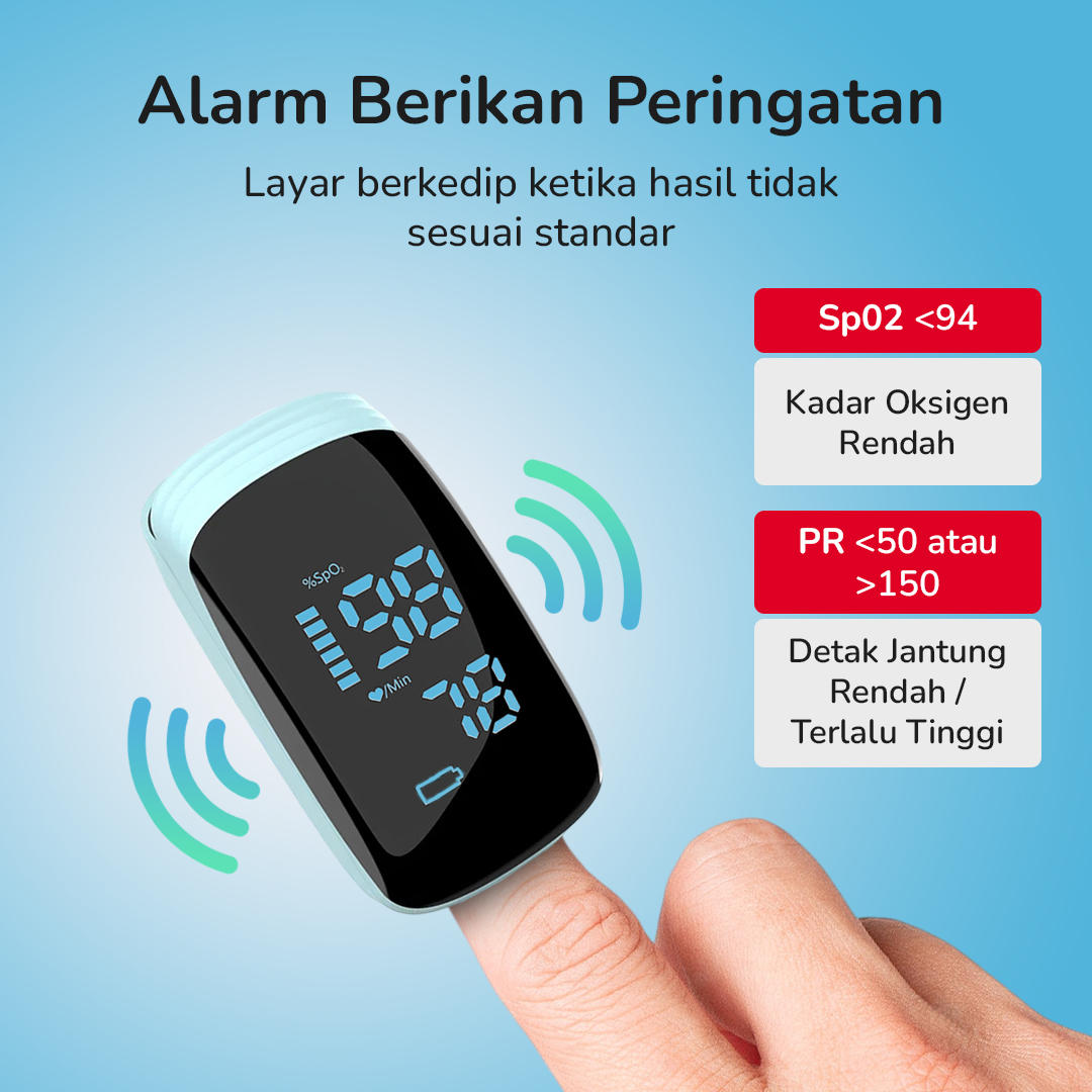 AIQUE Fingertip Pulse Oximeter Alat Ukur Saturasi Oksigen Darah - TY-05 Gambar produk AIQUE Fingertip Pulse Oximeter Alat Ukur Saturasi Oksigen Darah - TY-05