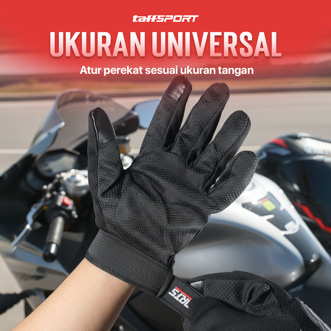TaffSPORT Sarung Tangan Motor Touchscreen Anti Slip Protektor - MCS-02C Gambar produk TaffSPORT Sarung Tangan Motor Touchscreen Anti Slip Protektor - MCS-02C