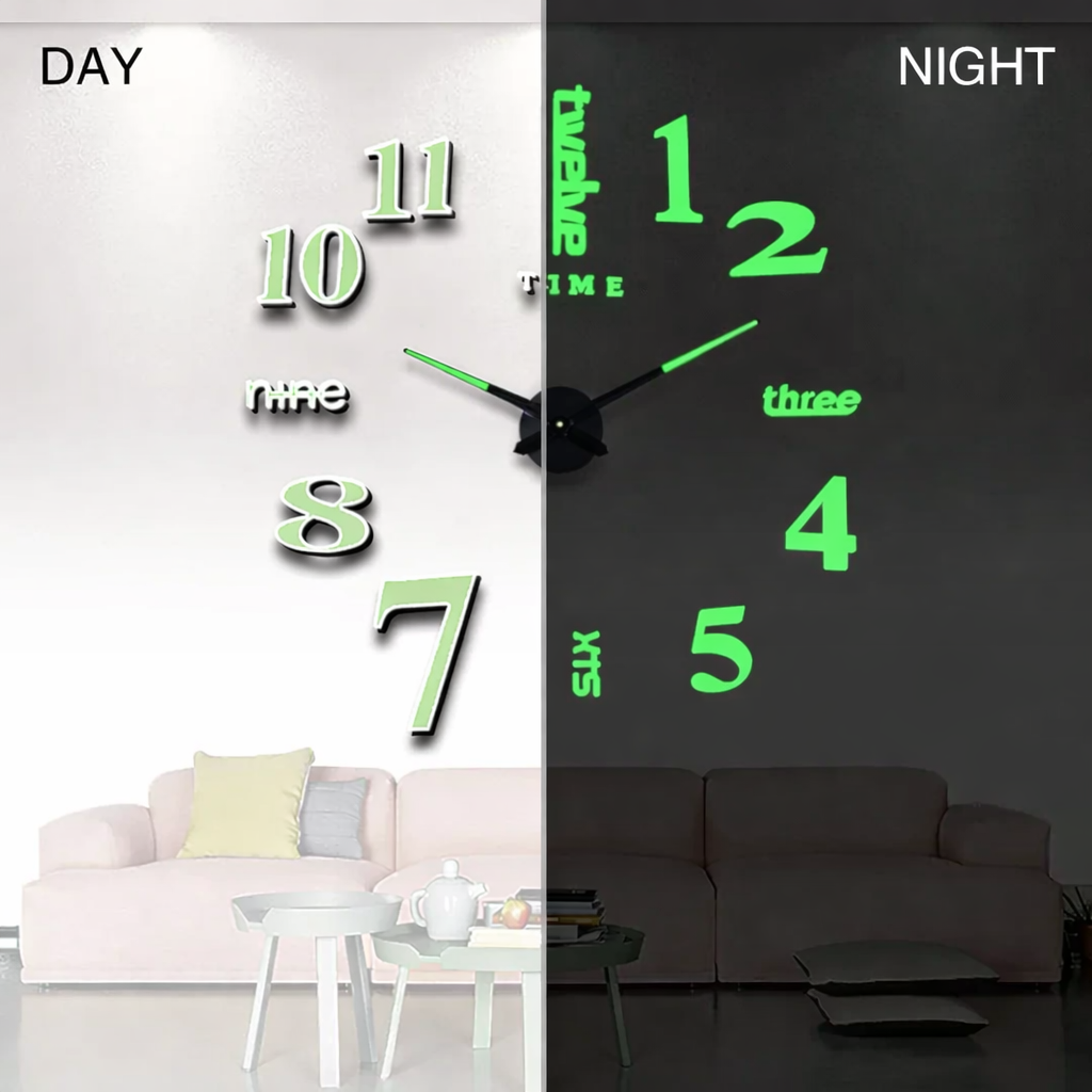 TaffHOME Jam Dinding Besar DIY Giant Glow in The Dark 90-100cm - JM-01 Gambar produk TaffHOME Jam Dinding Besar DIY Giant Glow in The Dark 90-100cm - JM-01