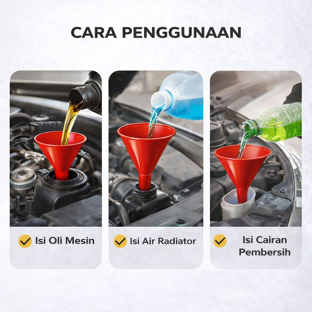Gambar produk HOUSEEN Corong Minyak Oli Bensin Multifungsi Liquid Funnel 4 PCS - HS4