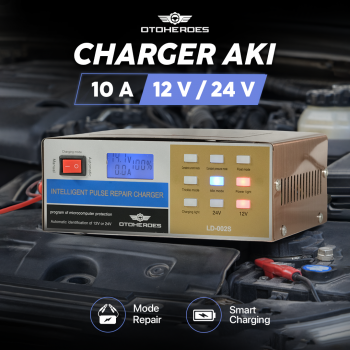 Gambar produk OTOHEROES Charger Aki Mobil Motor Intelligent Battery Charger 12V/24V - LD-002S
