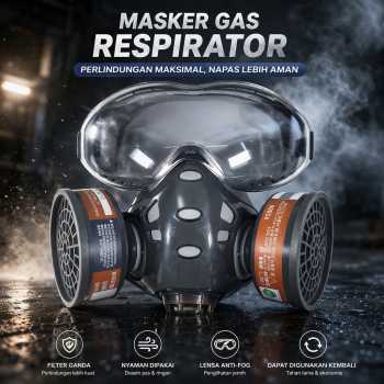 ASL Masker Gas Respirator Full Face with Activated Carbon Filter - 8201