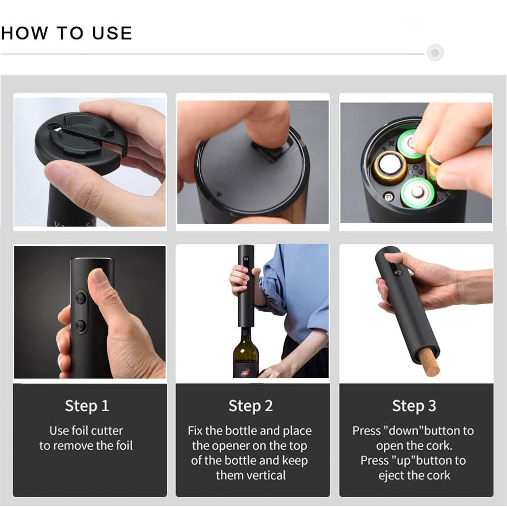 Gambar produk Secura Pembuka Tutup Botol Wine Elektrik Automatic Corkscrew Opener - S-410