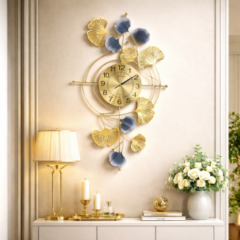 TaffHOME Jam Dinding Elegan Ginkgo Biloba Silent Movement 81.5cm - 2305