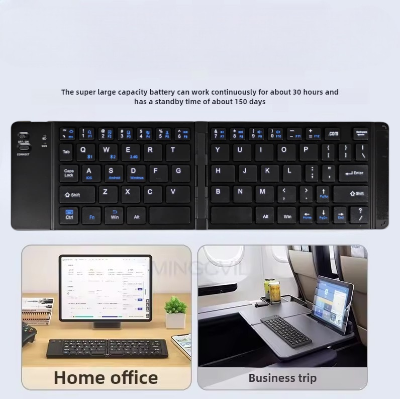 MINGVIL Keyboard Foldable Wireless Dual Mode Bluetooth 65 Keys 150mAh - 919 Gambar produk MINGVIL Keyboard Foldable Wireless Dual Mode Bluetooth 65 Keys 150mAh - 919