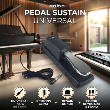 TaffSTUDIO Pedal Damper Sustain Piano Keyboard Universal Jack 6.35 mm - WTB-005