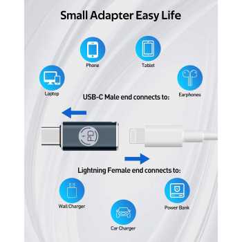 Gambar produk NEPHY OTG USB Type C to Lightning 27W 480Mbps Adapter Converter - NP27