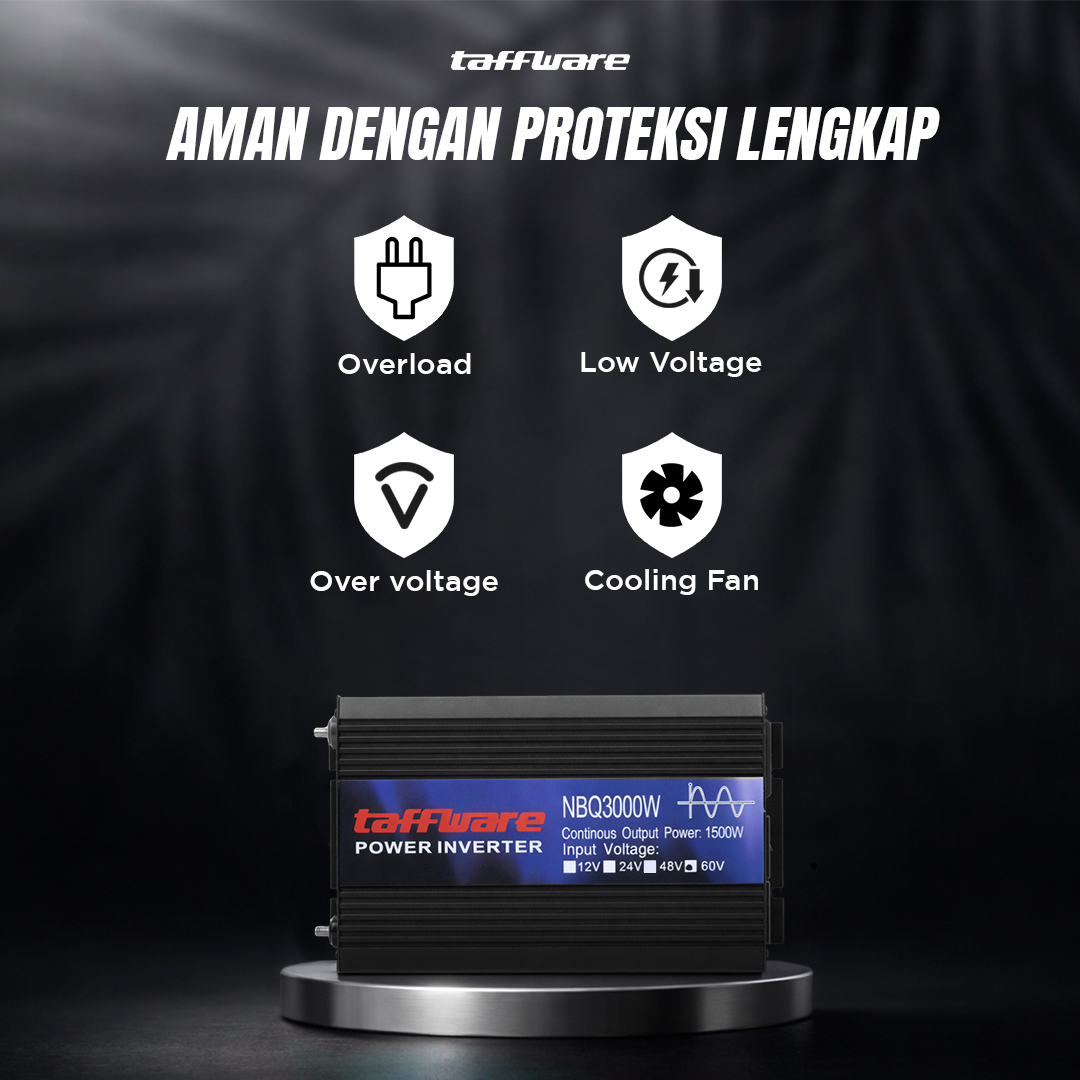 Taffware Power Inverter Mobil Pure Sine Wave DC 60V to AC 220V 3000W - NBQ3000W Gambar produk Taffware Power Inverter Mobil Pure Sine Wave DC 60V to AC 220V 3000W - NBQ3000W