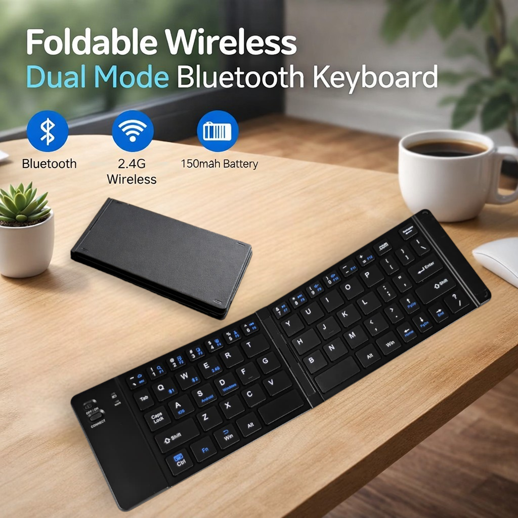 MINGVIL Keyboard Foldable Wireless Dual Mode Bluetooth 65 Keys 150mAh - 919 Gambar produk MINGVIL Keyboard Foldable Wireless Dual Mode Bluetooth 65 Keys 150mAh - 919