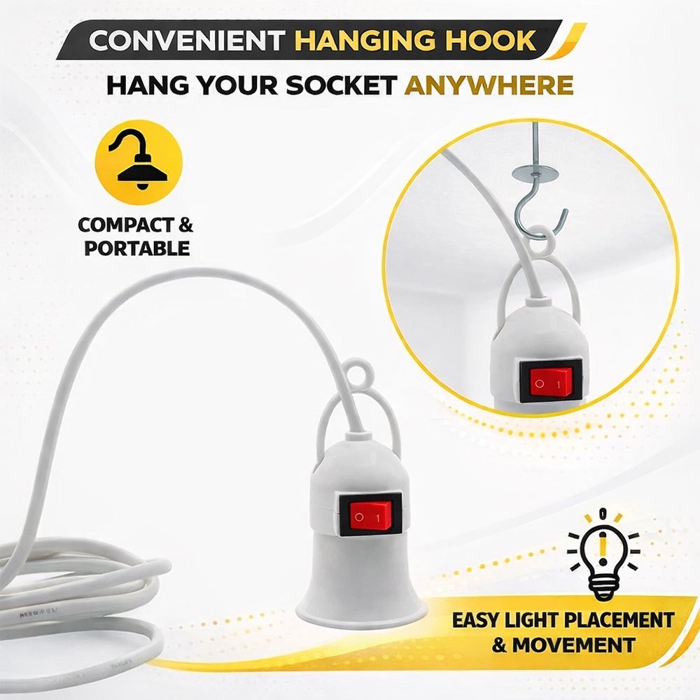 CALANDIS Fitting Lampu Gantung E27 Hanging Indoor 2.3M Cable - BB235 Gambar produk CALANDIS Fitting Lampu Gantung E27 Hanging Indoor 2.3M Cable - BB235