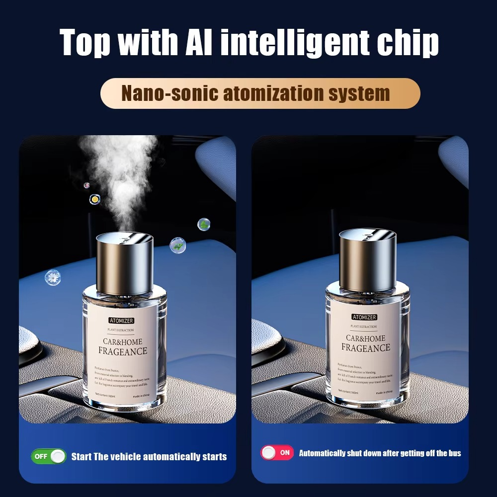 AROMVERA Diffuser Mobil Otomatis AI Sensing 3 Level 300mAh 160ml Cologne - CAS-06 Gambar produk AROMVERA Diffuser Mobil Otomatis AI Sensing 3 Level 300mAh 160ml Cologne - CAS-06