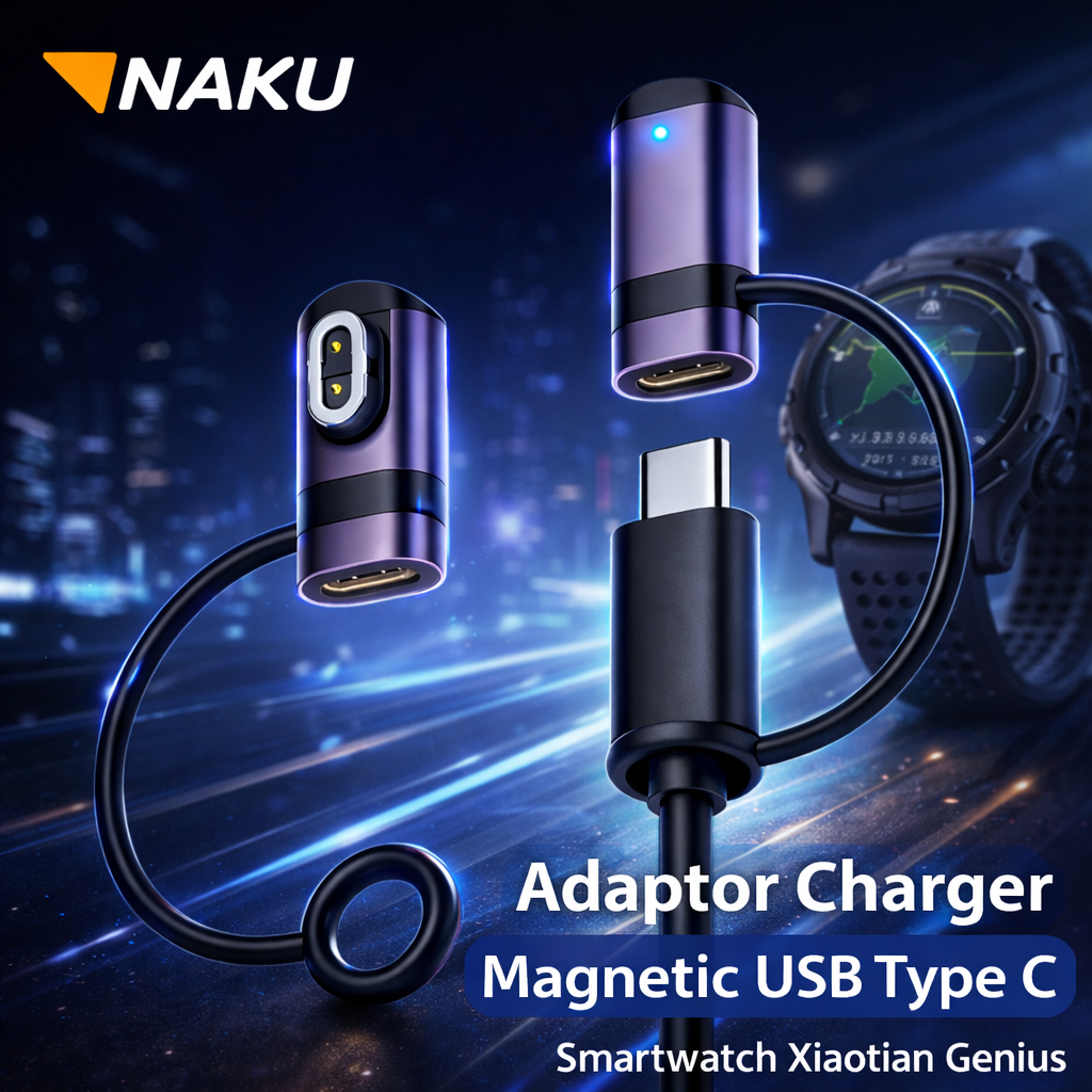 Gambar produk NAKU Adaptor Charger Magnetic USB Type C Smartwatch Xiaotian Genius - NK-Z10