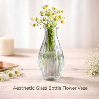 FYANYY Vas Bunga Botol Kaca Estetik Multifungsi Vertical Flower Vase - FN-14