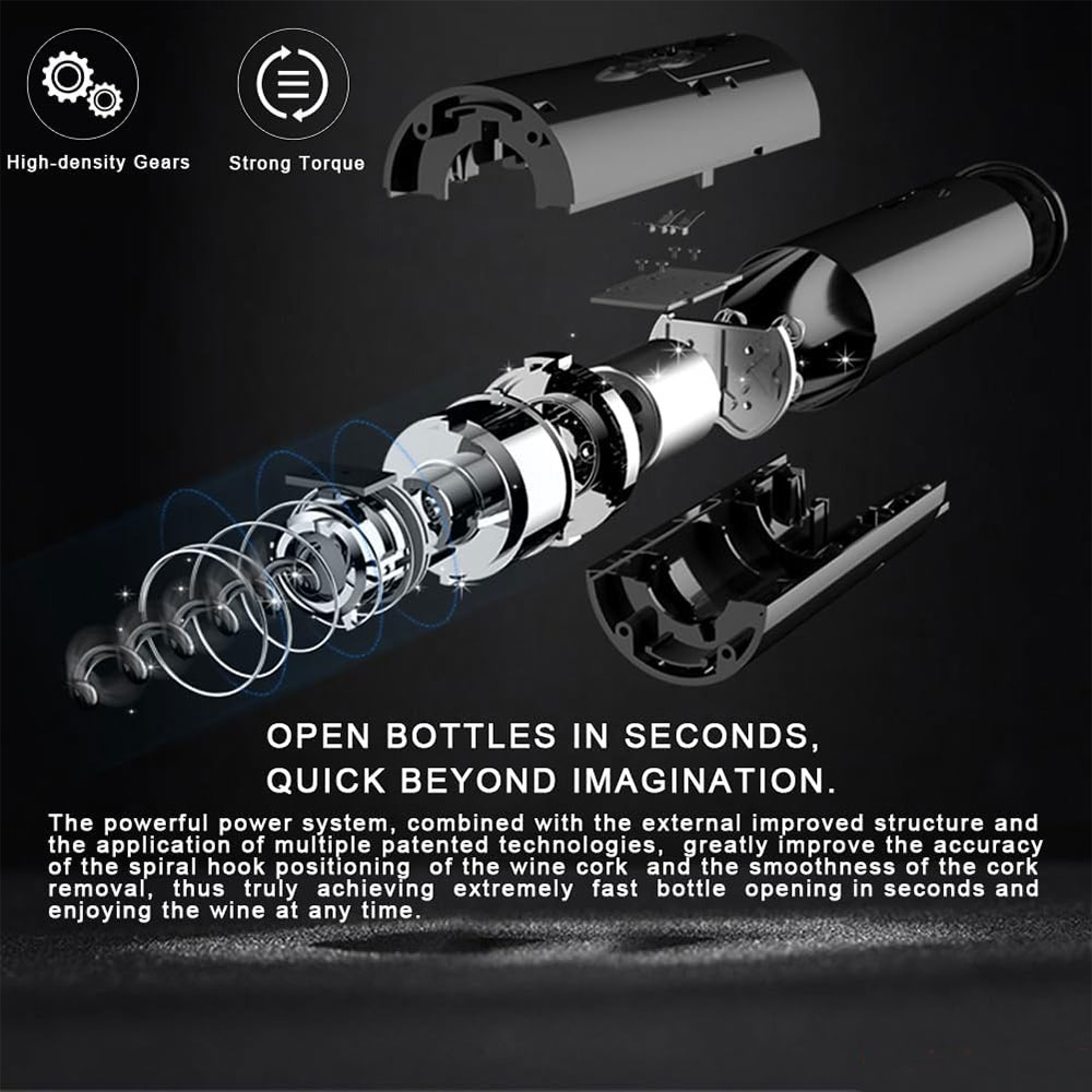 Gambar produk Secura Pembuka Tutup Botol Wine Elektrik Automatic Corkscrew Opener - S-410