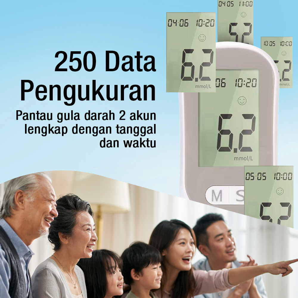 XIUDA Alat Cek Gula Darah Glucometer Kit 50 Test Strips - G058 Gambar produk XIUDA Alat Cek Gula Darah Glucometer Kit 50 Test Strips - G058