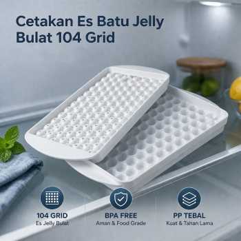 TaffHOME Cetakan Es Batu Jelly Bulat 104 Grid Ice Cube Tray BPA Free - INU77