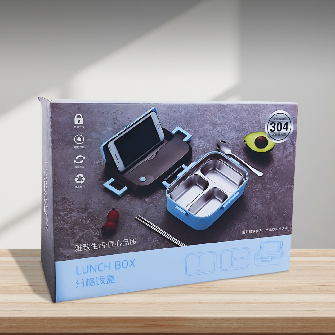 UPORS Kotak Makan Anti Tumpah Stainless Steel Lunch Box 3 Grid 1.3L - UP3 Gambar produk UPORS Kotak Makan Anti Tumpah Stainless Steel Lunch Box 3 Grid 1.3L - UP3