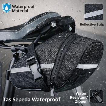 Gambar produk B-SOUL Tas Sepeda Waterproof Storage Saddle Bag Seat Cycling Tail Bag
