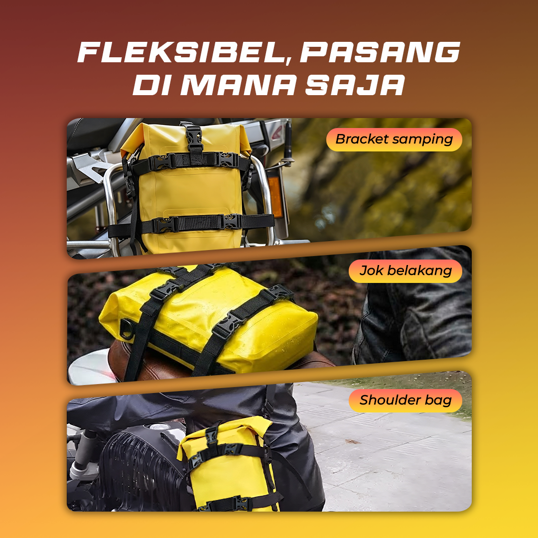 Blinkminds Tas Motor Touring Side Bumper Pannier Bag Waterproof 8L - BM07 Gambar produk Blinkminds Tas Motor Touring Side Bumper Pannier Bag Waterproof 8L - BM07 - 4