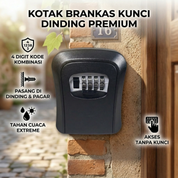 MOOL Kotak Brankas Safety Box Dinding Wall Mounted 4 Digit Password - M3270