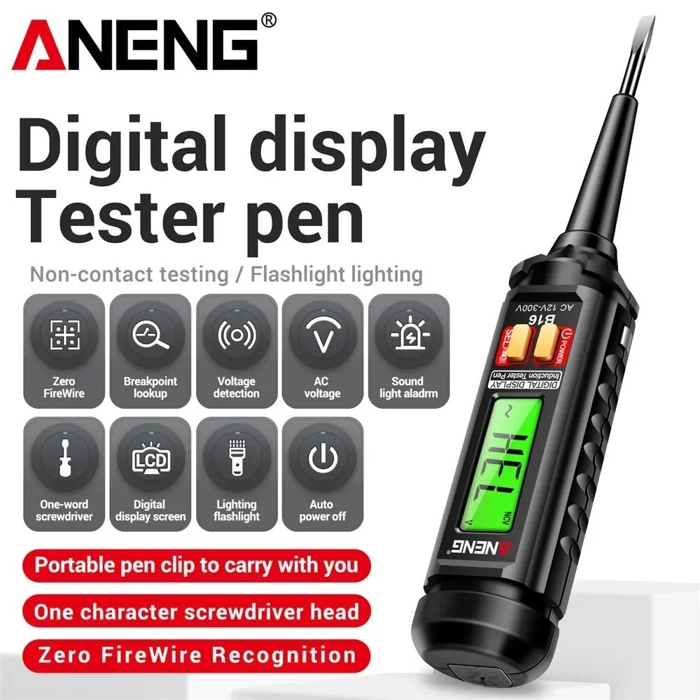 ANENG Digital Multimeter Tespen Screwdriver Tester AC Voltage NCV - B16 Gambar produk ANENG Digital Multimeter Tespen Screwdriver Tester AC Voltage NCV - B16