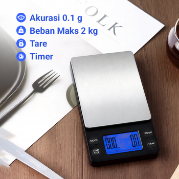 DOHENG Timbangan Mini Serbaguna Kitchen Jewelry Coffee Scale 2kg 0.1g - BST-8601