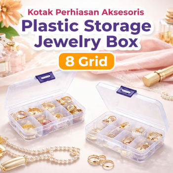 Kotak Perhiasan Aksesoris Plastic Storage Jewelry Box 8 Grid - PJ321