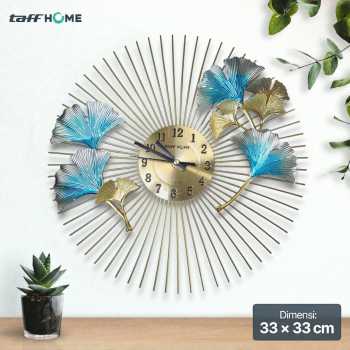TaffHOME Jam Dinding Besi Ginkgo Biloba Silent Movement 33cm - WM-61