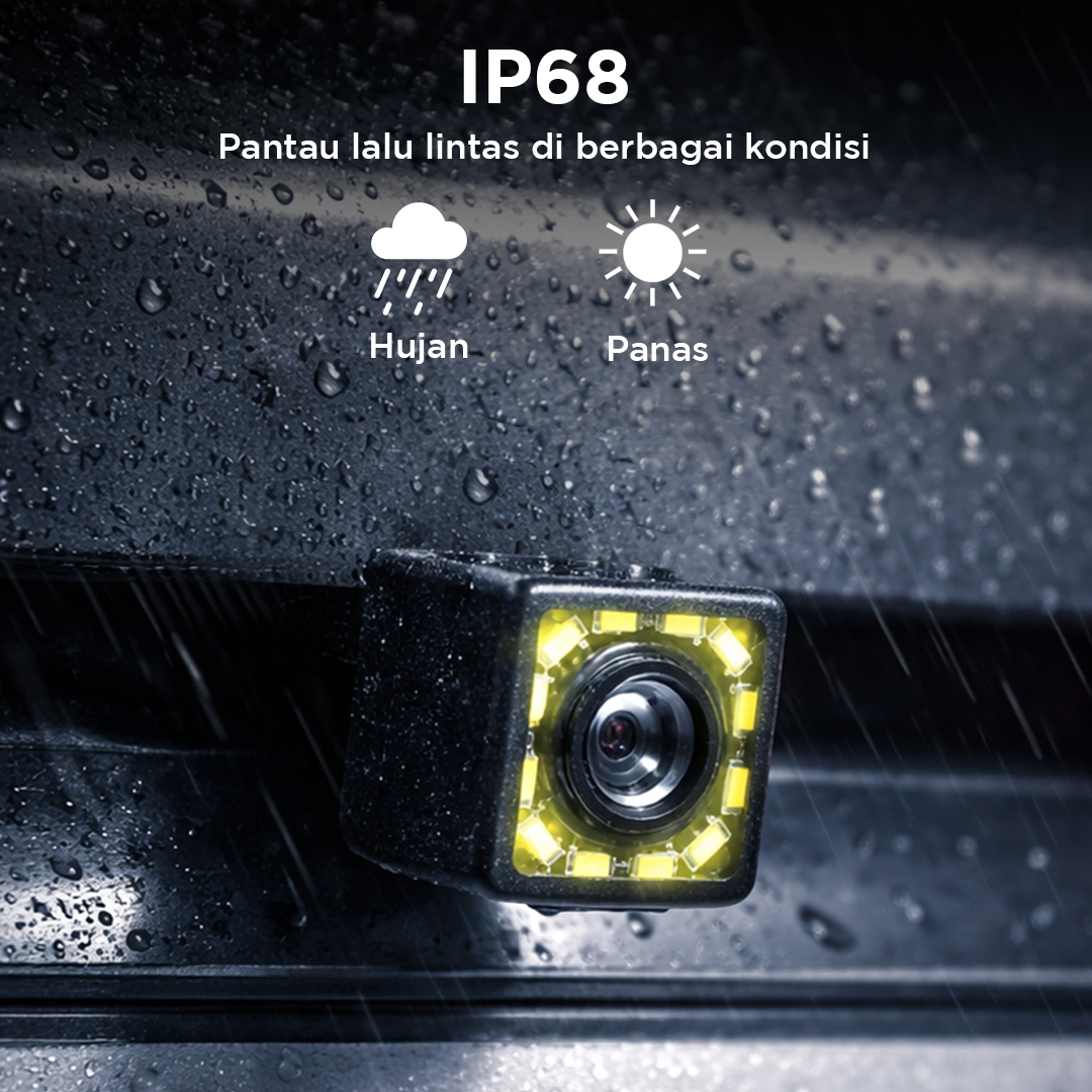 THREECAR Kamera Mundur Parkir Mobil Night Vision 488p 12 LED IP68 - S12 Gambar produk THREECAR Kamera Mundur Parkir Mobil Night Vision 488p 12 LED IP68 - S12