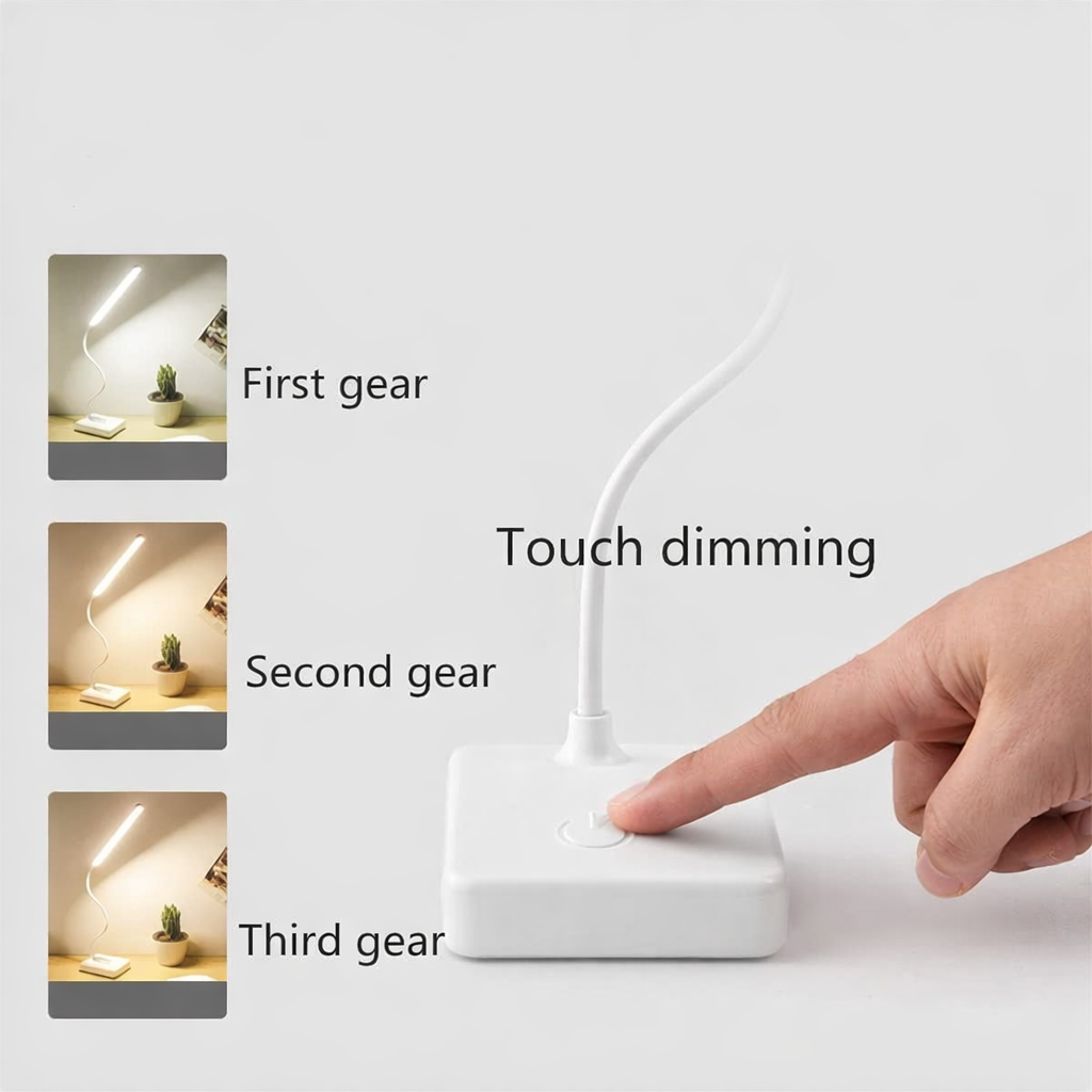 Gambar produk FEIMEI Lampu Meja Belajar LED Rechargeable 1200mAh 3 Warna Dimmable - T1903