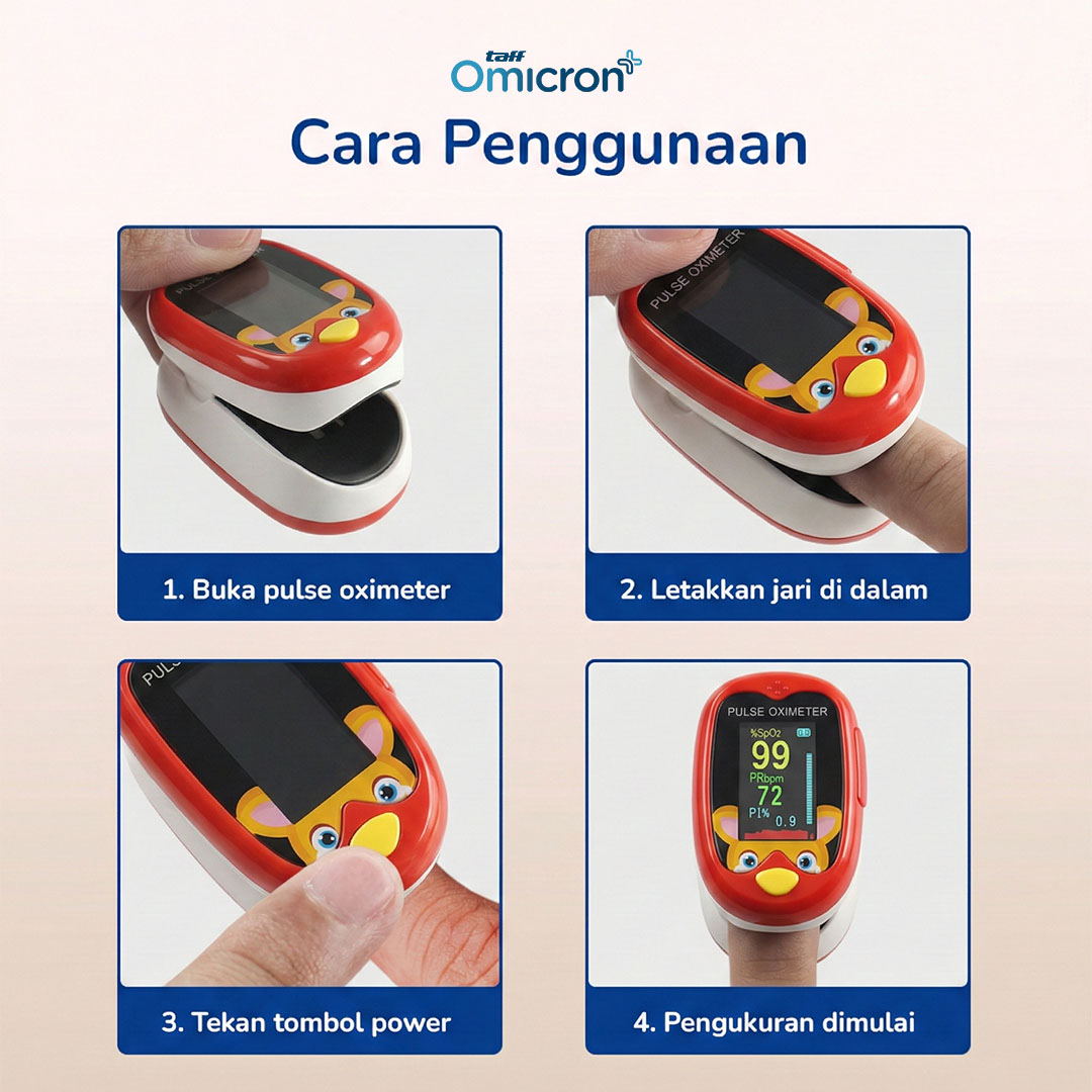 TaffOmicron Fingertip Pulse Oximeter Alat Ukur Saturasi Oksigen Darah - A6 Gambar produk TaffOmicron Fingertip Pulse Oximeter Alat Ukur Saturasi Oksigen Darah - A6