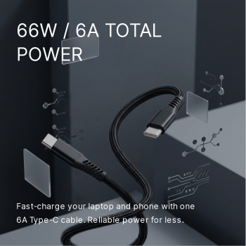 AUFU Kabel Data Type C to Type C Charger Braided Fast Charging 6A 66W - KD66