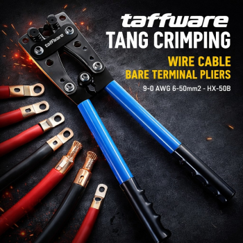 Taffware Tang Crimping Wire Cable Bare Terminal Pliers 9-0 AWG 6-50mm2 - HX-50B