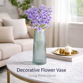 LIGHT LUXURY Vas Bunga Dekorasi Interior Ruang Tamu Motif Vertikal - YF963