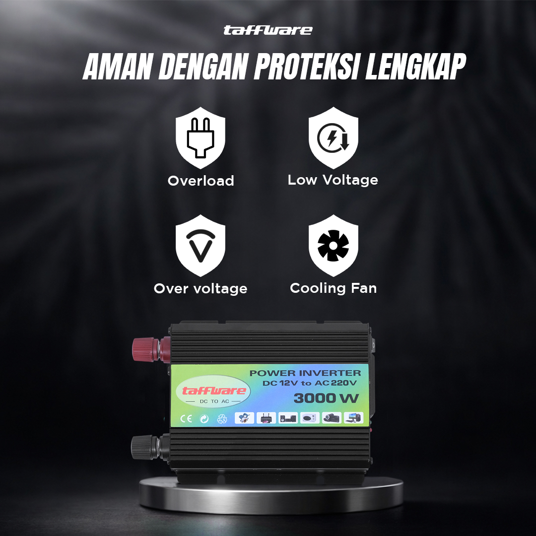 Taffware Power Inverter Mobil Modified Sine Wave DC12V to AC220V 3000W - 816A Gambar produk Taffware Power Inverter Mobil Modified Sine Wave DC12V to AC220V 3000W - 816A
