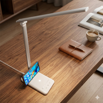 Gambar produk NEWSTYLE Lampu Meja Belajar LED Desk Lamp USB Rechargeable 8W 3 Color - PH376