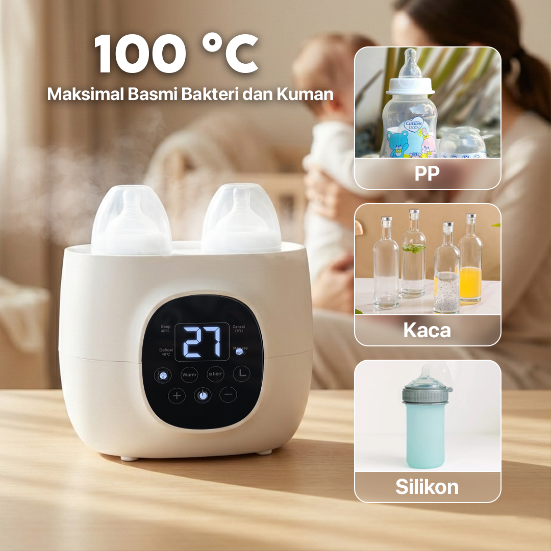 Nutiboo Penghangat Botol Susu Bayi 2in1 Milk Warmer Sterilizers - HJ-B01 Gambar produk Nutiboo Penghangat Botol Susu Bayi 2in1 Milk Warmer Sterilizers - HJ-B01