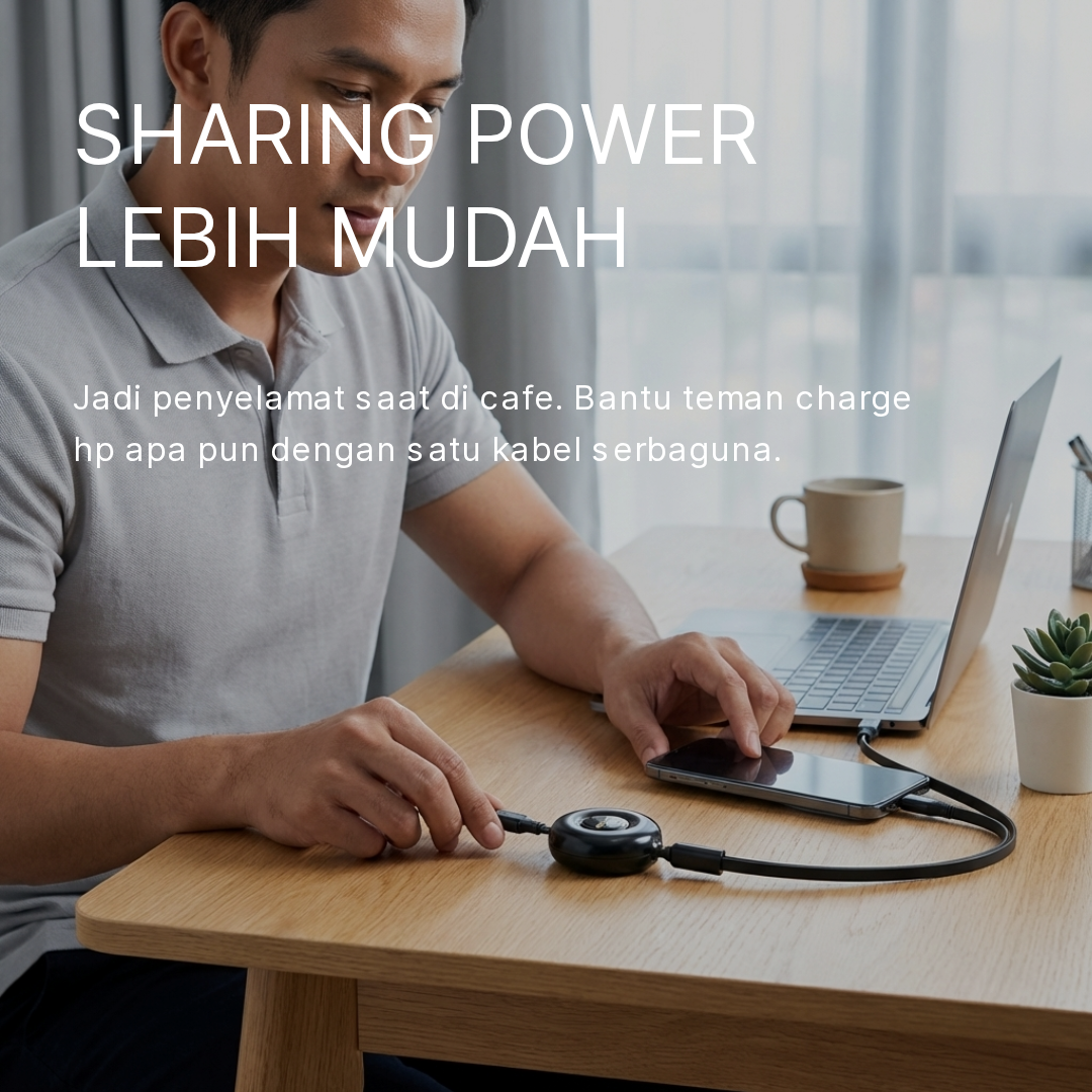 Gambar produk ESSAGER Kabel Data 3in1 Fast Charging Type C Micro Lighting 6A 66W 1M - EXC3T6-YY01-P