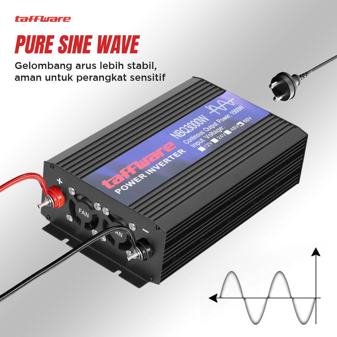 Taffware Power Inverter Mobil Pure Sine Wave DC 60V to AC 220V 3000W - NBQ3000W Gambar produk Taffware Power Inverter Mobil Pure Sine Wave DC 60V to AC 220V 3000W - NBQ3000W