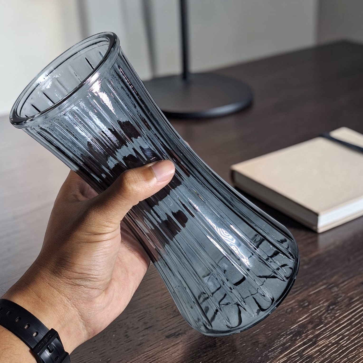 Gambar produk TaffHOME Vas Bunga Kaca Bening Estetik Vintage Glass Flower Vase - Y23