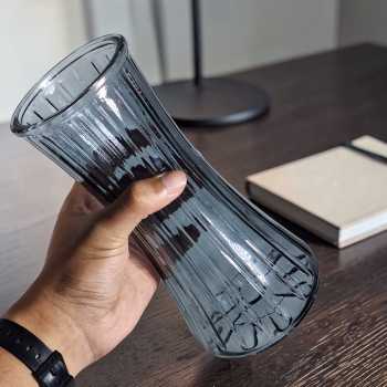 Gambar produk TaffHOME Vas Bunga Kaca Bening Estetik Vintage Glass Flower Vase - Y23