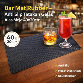 One Two Cups Bar Mat Rubber Anti Slip Tatakan Gelas Alas Meja - TY3
